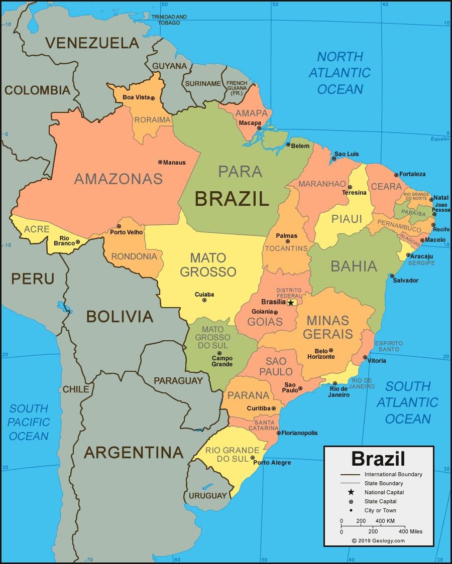 Mapa do brasil com os estados
