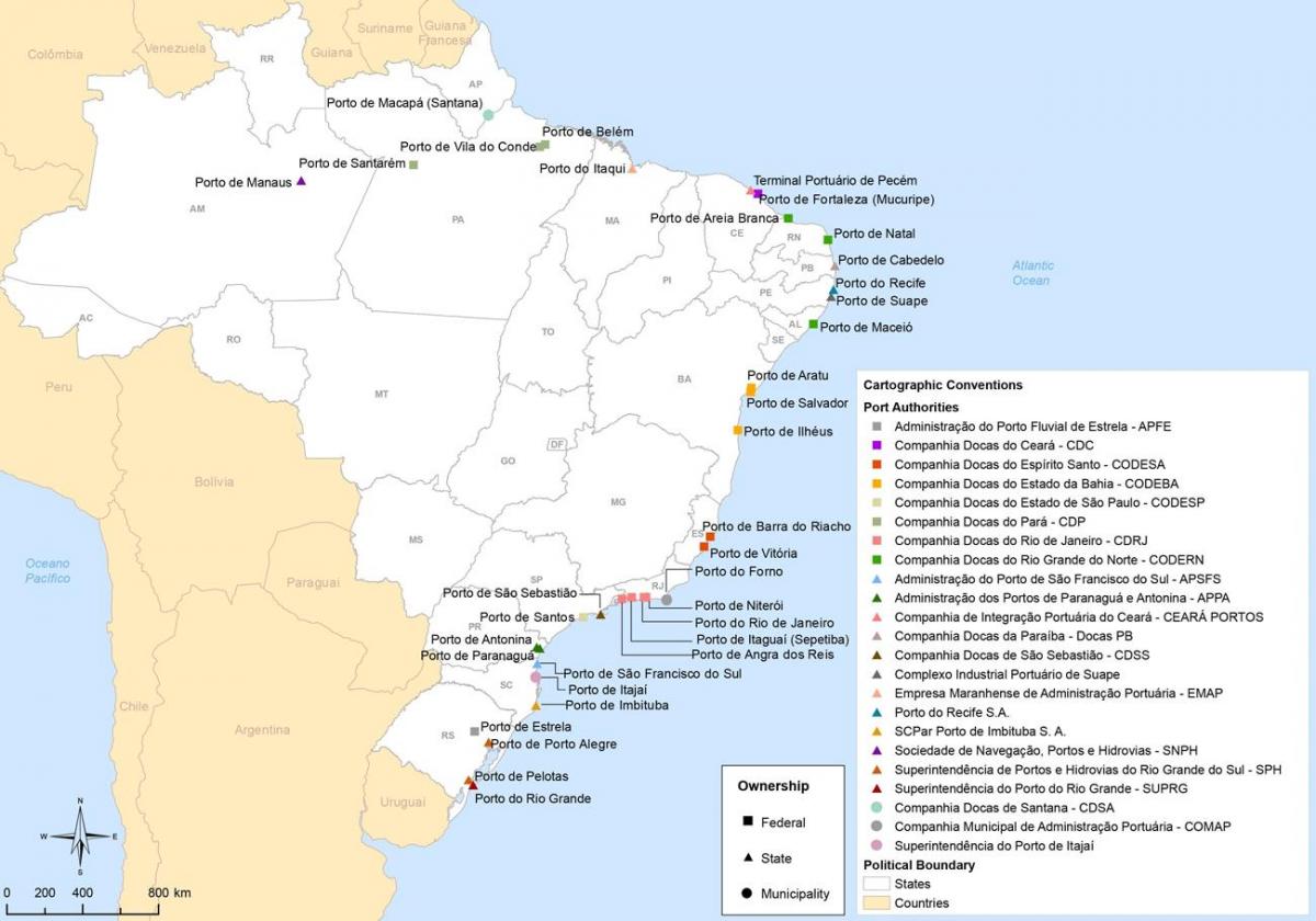 mapa do Brasil portas