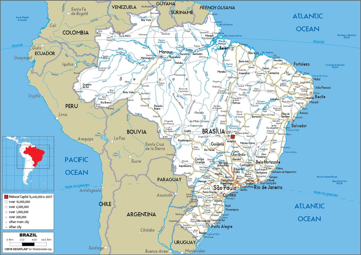 O brasil mapa detalhado