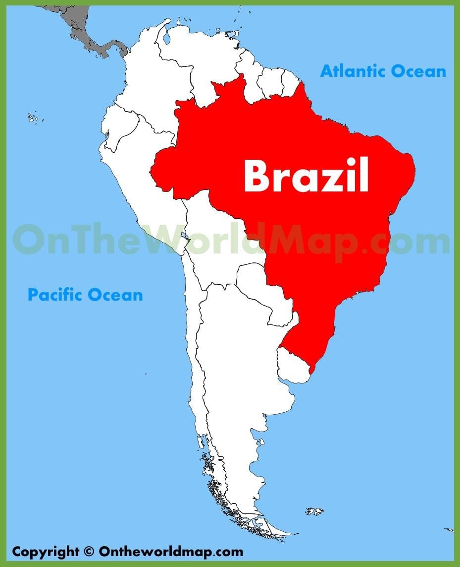 mapa do Brasil na américa do sul