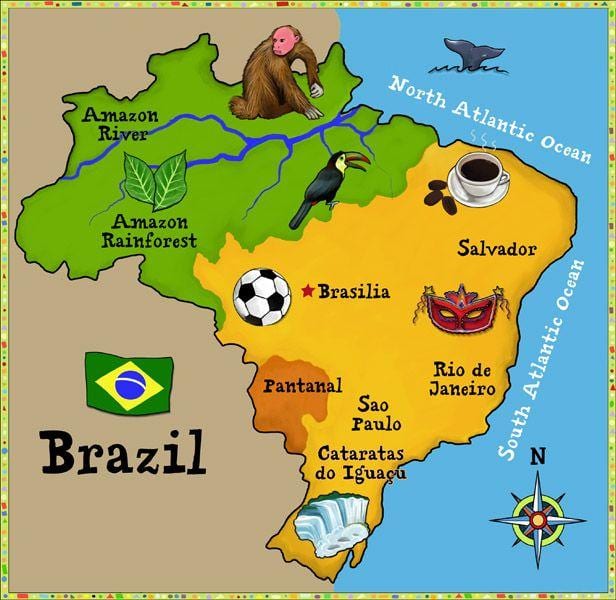 mapa do Brasil para crianças