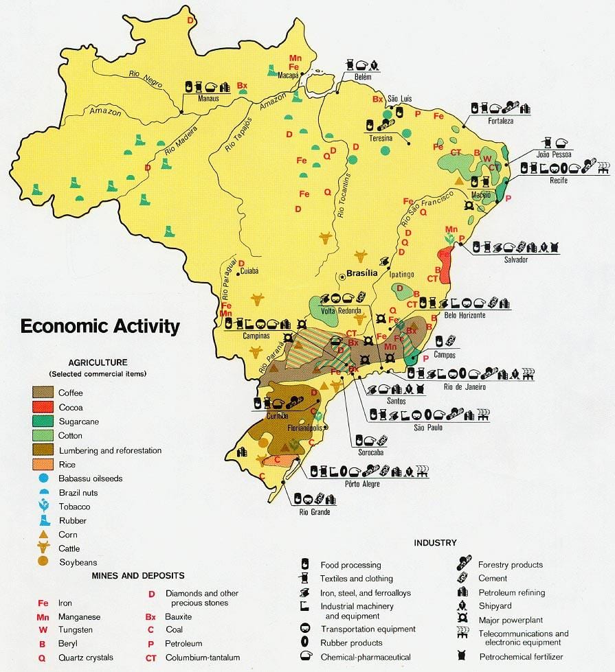 mapa econômico do Brasil