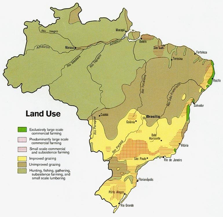 mapa do Brasil agricultura
