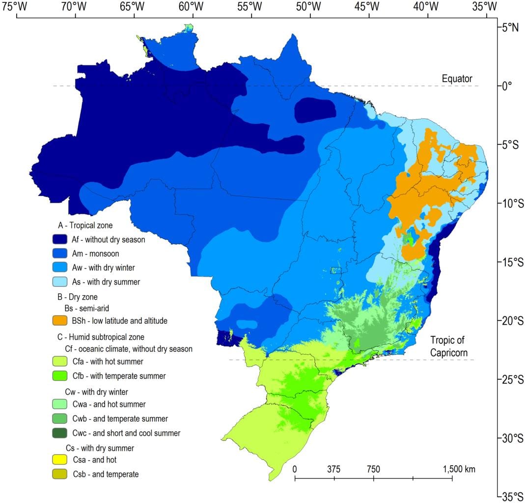 clima mapa do Brasil