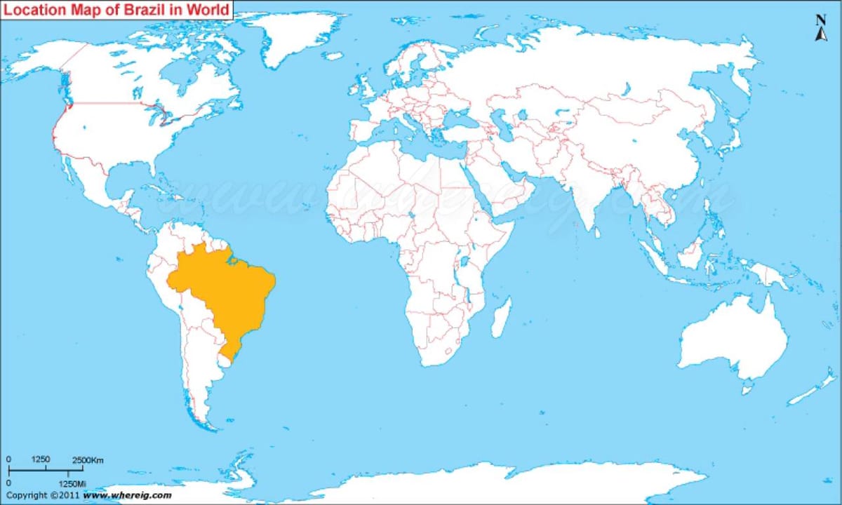 localização do Brasil no mapa