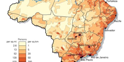 Densidade populacional mapa do Brasil