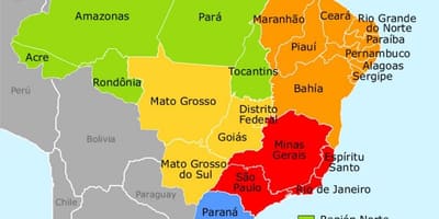 Brasil, regiões de mapa de