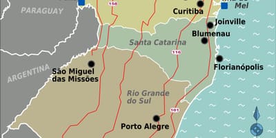 Mapa do sul do Brasil