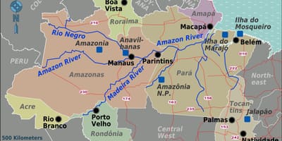 Mapa da região norte do Brasil