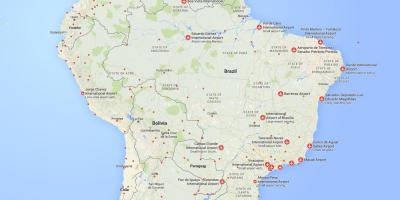 Aeroportos internacionais no Brasil mapa