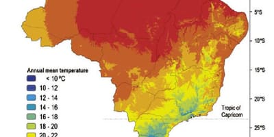 Mapa do Brasil de temperatura