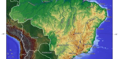 Mapa de elevação do Brasil