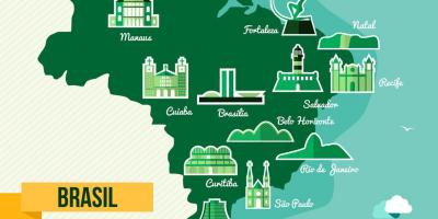Mapa do Brasil monumentos